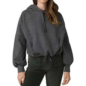 Prana Recycled Wool Blend Hooded Ziller Sweatshirt in Heather Grey Size XS